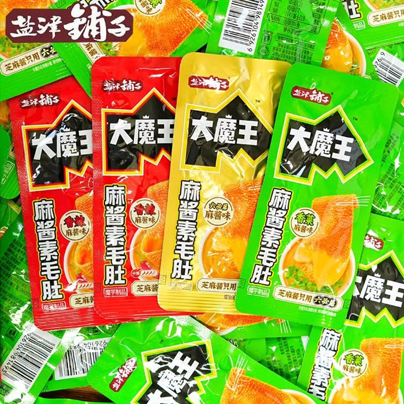 盐津铺子大魔王素毛肚500g即食魔芋脆爽麻酱休闲网红解馋小吃零食