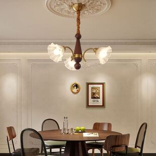 中古风客厅吊灯法式 复古魔豆灯高级感餐厅卧室灯具