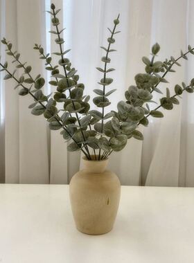 复古金钱叶枝ins小清新仿真尤加利绿植摆件插花假花北欧房间家装