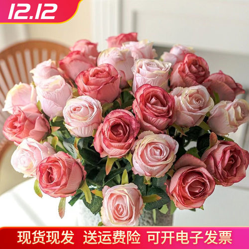 保加利亚塑料玫瑰花仿真花假花