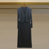含羊毛呢子连衣裙背心长裙专柜同款 25年秋冬新款 两件套装