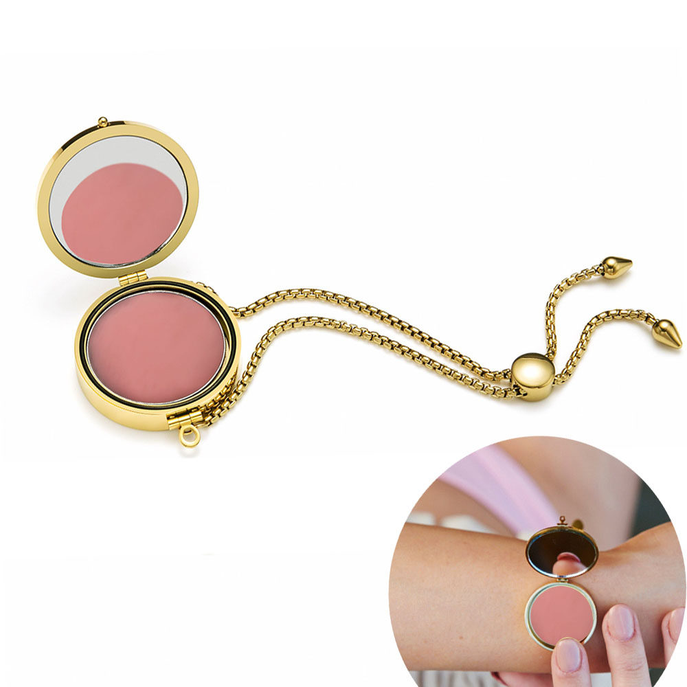 欧美流行可收纳唇膏口红手链轻奢时尚钛钢手链个性百搭新年手链