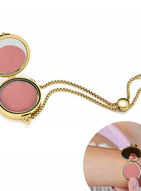 可收纳唇膏口红钛钢轻奢手链