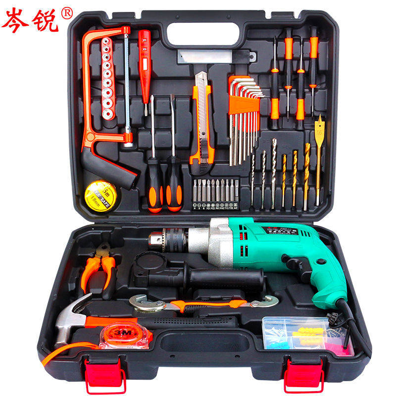 工具箱套装家用多功能电钻手电钻冲击钻电锤电动工具组套五金工具