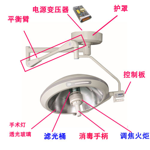 手术无影灯配件 消毒手柄火炬玻璃香蕉插头平衡臂瓷灯座变压器等