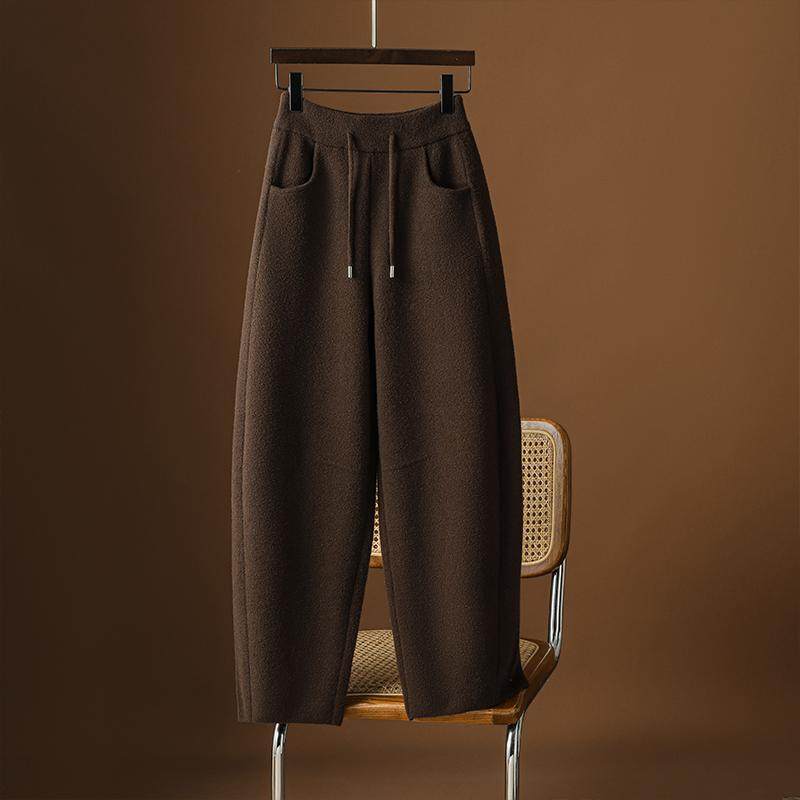 秋冬加厚双面绒弯刀阔腿裤女冬季高腰镰刀哈伦裤垂感宽松香蕉裤子,女装/女士精品,休闲裤,淘宝优惠券,粉丝福利购,淘宝优惠卷