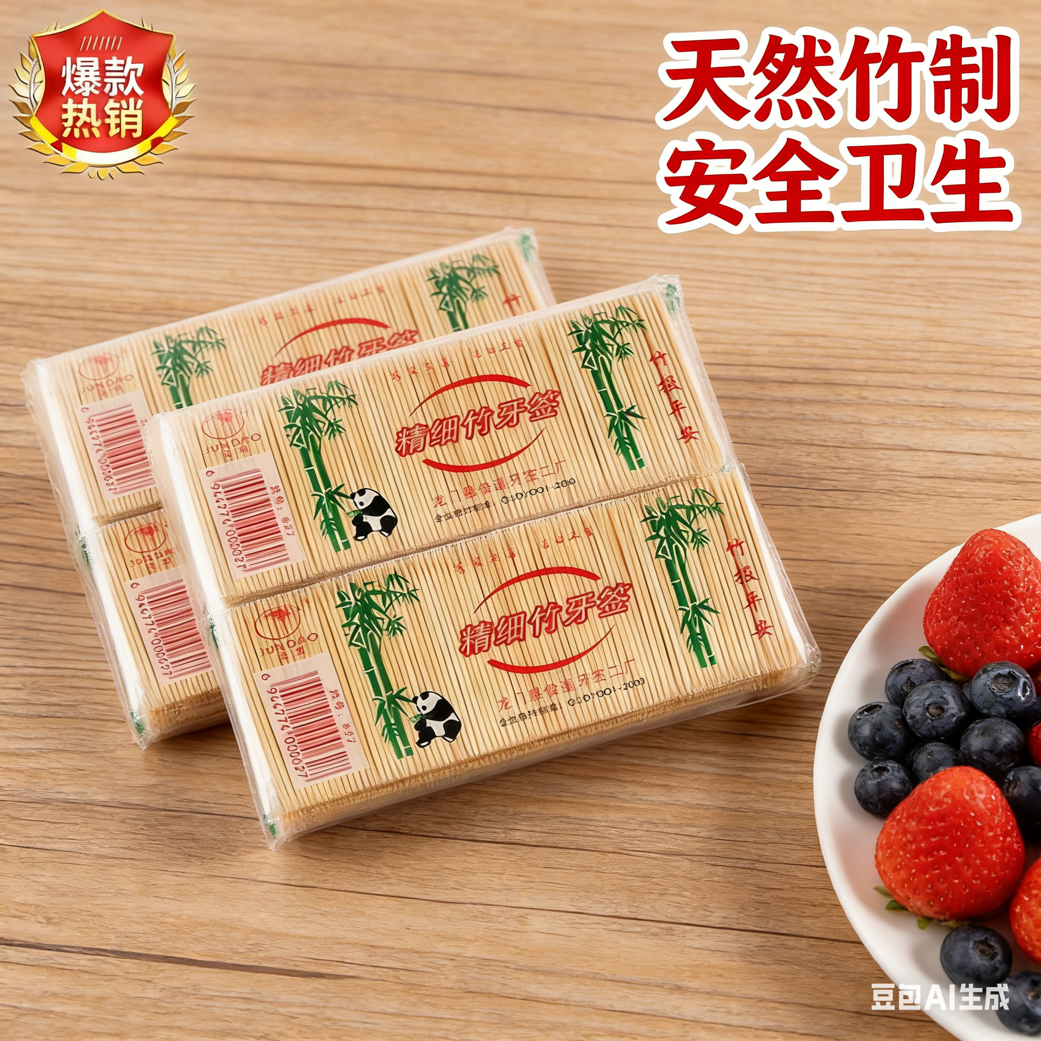 工厂直销天然毛竹牙签一次性安全便携水果签韧性好无毛刺