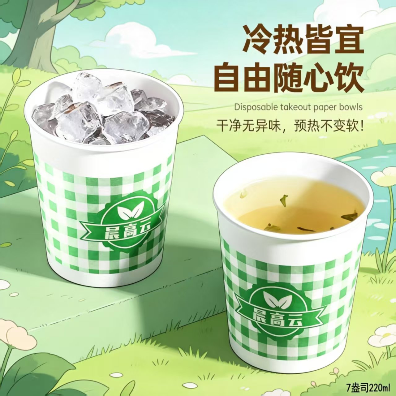 一次性纸杯大号纸杯加厚加硬太空防烫纸杯一次性纸杯子整箱批发价图片