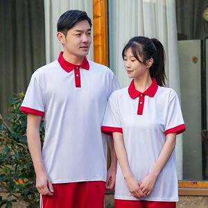 匆匆那年校服短袖红白色上衣网红同款初中高中学生学院风校服套装