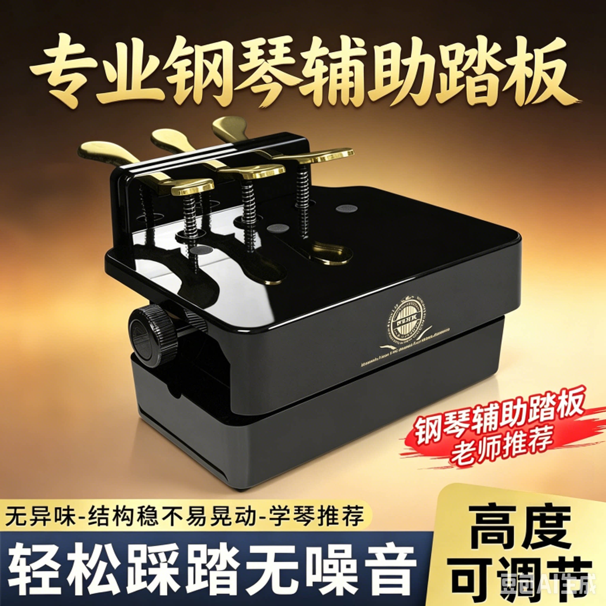 Punk儿童钢琴踏板辅助器钢琴辅助踏板可升降微调脚踏练琴踩脚踏