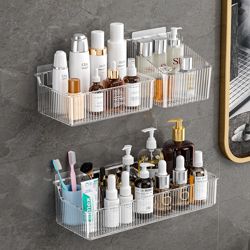 简约塑料免打孔壁挂卫浴置物架