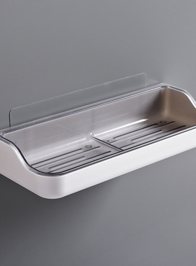 肥皂盒壁挂式免打孔双层沥水家用卫生间双格香皂盒浴室墙上置物架