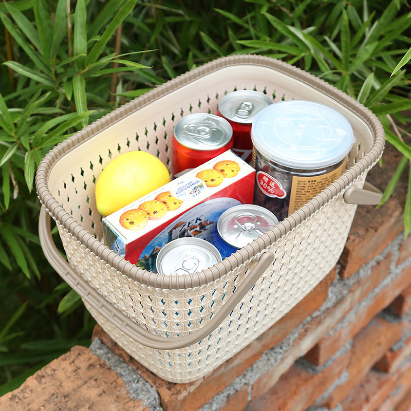 野餐篮手提购物篮买菜篮子户外春游野炊露营用品工具水果篮大容量