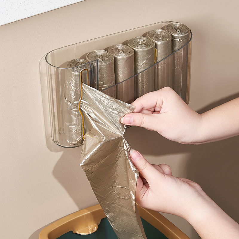 透明壁挂垃圾袋整理盒