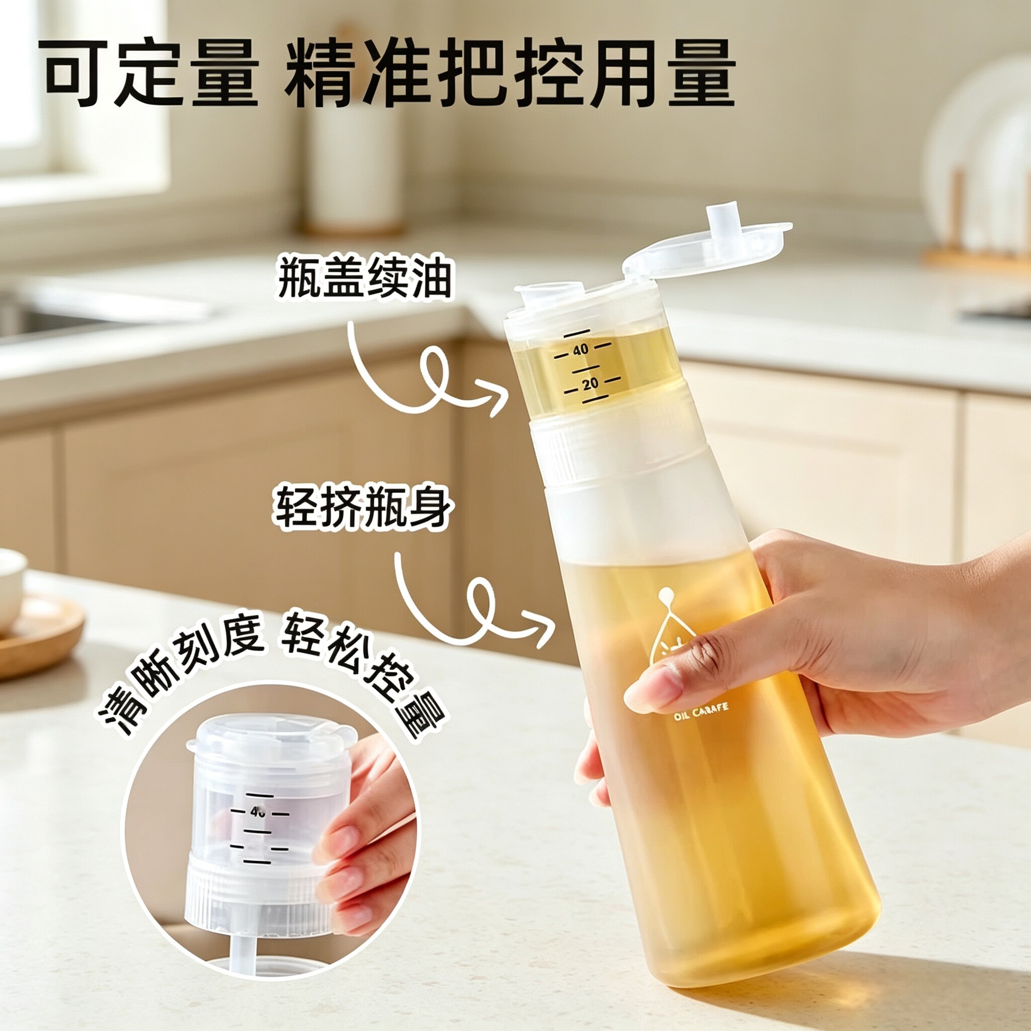 英国厨房控油挤油瓶可定量倒油瓶食品级调料瓶酱油醋调味瓶料酒瓶