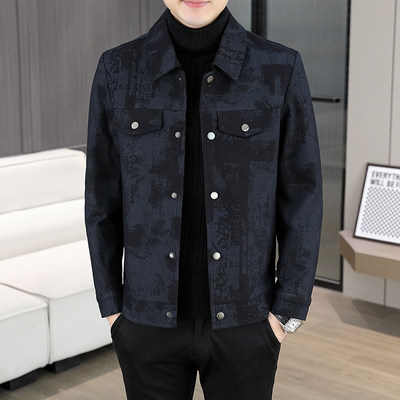 高端休闲呢子夹克男秋冬季时尚潮