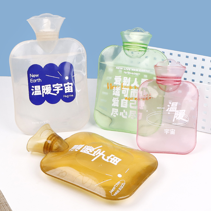 透明高密度pvc热水袋环保暖手宝大号小号防漏注水暖水袋可爱绒布