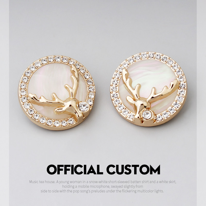 金属扣子双面羊绒大衣高端镶钻法式复古个性装饰纽扣衣服辅料配件