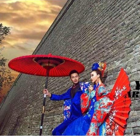新款古装摄影道具超大雨伞1.5米直径中国元素复古写真打雨伞红色