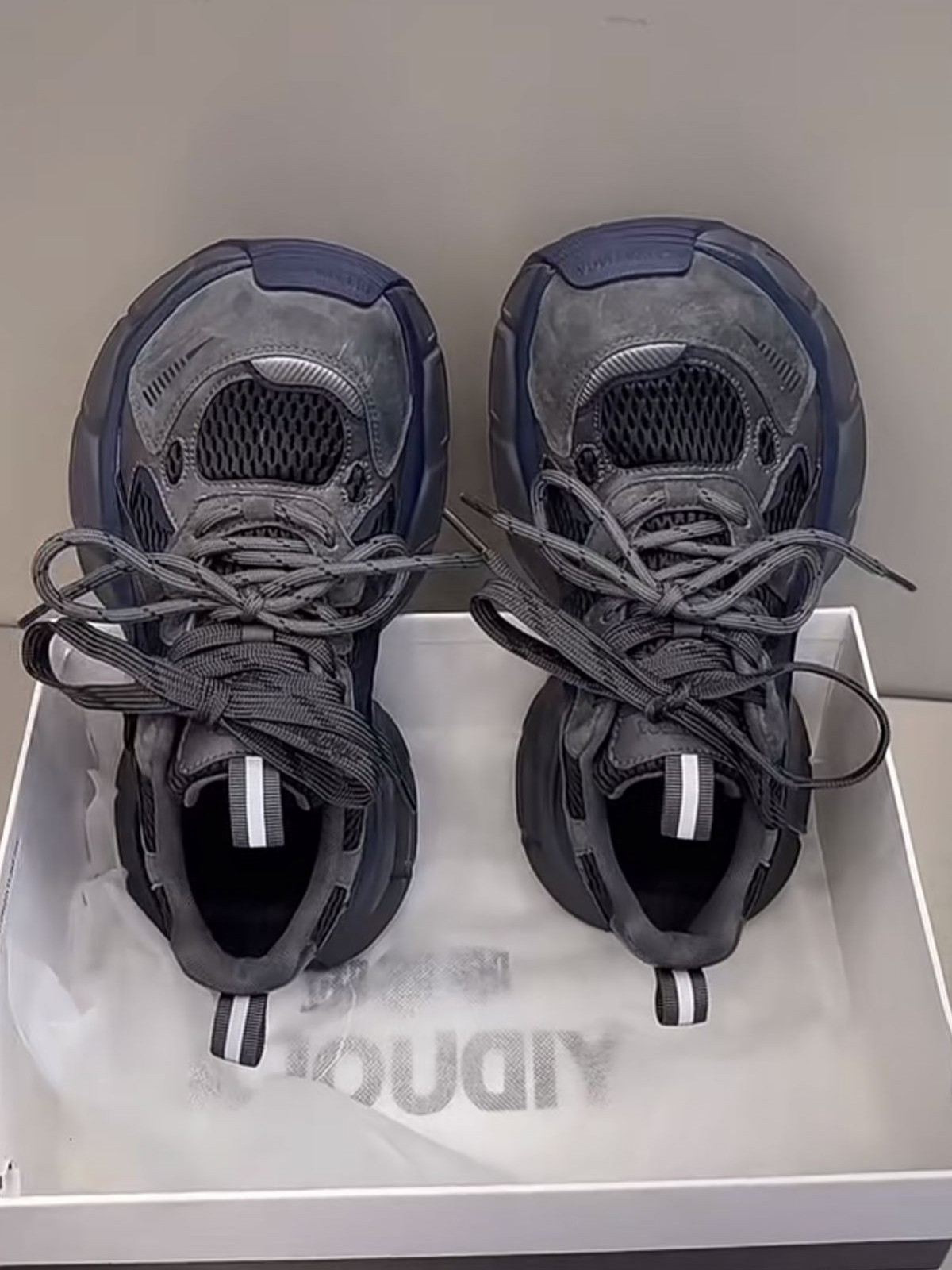 Кожаная сетчатая обувь знаменитостей super hot daddy shoes; женская осенняя новинка 2025 года; универсальная повседневная спортивная обувь на толстой подошве в стиле Пэрис Изображение 1
