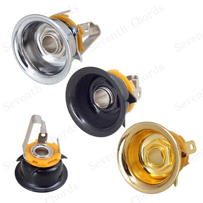 圆杯形TELE电吉他插口 TL吉他插孔音频输出插座坐连接口孔 JACK