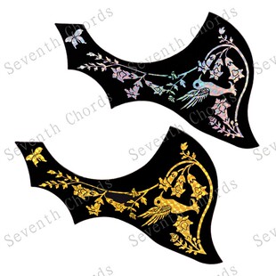 40 41寸蜂花鸟左手民谣吉他护板反手木吉他护板防划伤板镭射印花