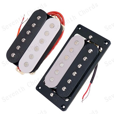 双块双联电吉他双线圈拾音器Humbucker Pickup 白黑斑马款 铜底板