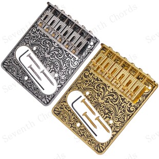 雕花底板装单线圈孔滚珠弦码TELE电吉他琴桥TL拉弦板弦桥