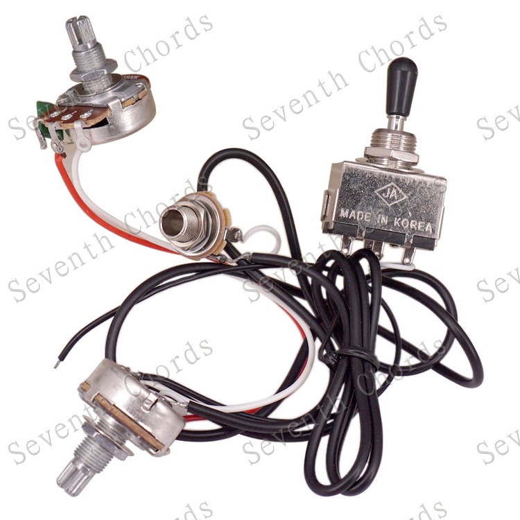 电吉他线路总成电子电路1个A500K1个B500K大电位器三档开关插口