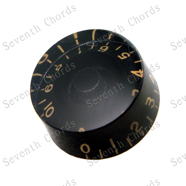 桶状透明LP SG电吉他音量旋钮音色旋钮 LP吉他电位器帽 黑色金字