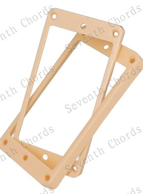 塑料LP电吉他双拾音器弧形边框 弧形双拾音器框架 奶油黄色 CGZ