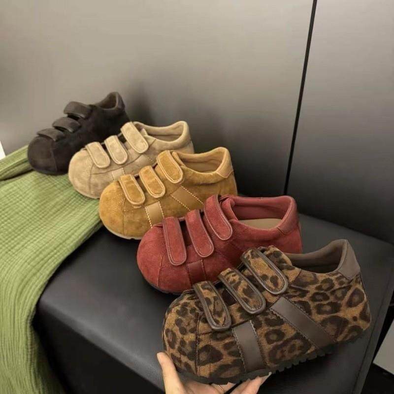 2026秋季复古厚底德训鞋平底鞋新款魔术贴卡皮巴拉大头休闲板鞋女,女鞋,德训鞋,淘宝优惠券,粉丝福利购,淘宝优惠卷