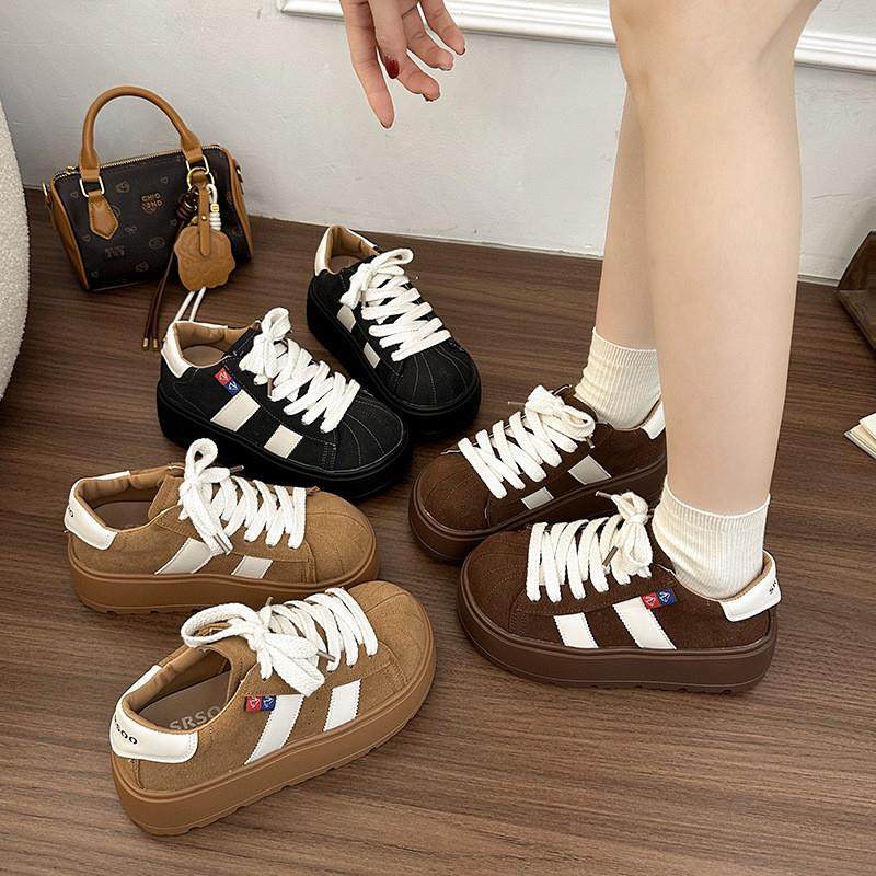 贝壳头面包鞋丑萌女鞋2026秋季新款厚底显脚小德训鞋休闲运动板鞋,女鞋,德训鞋,淘宝优惠券,粉丝福利购,淘宝优惠卷