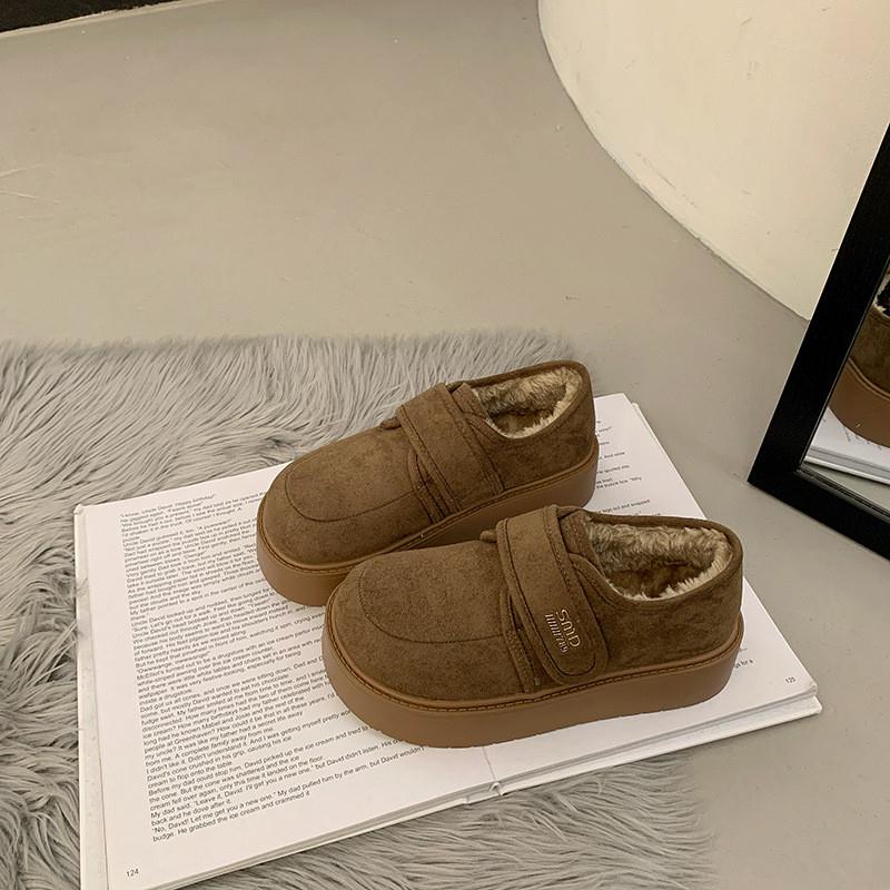 谷韵厚底一脚蹬毛毛勃肯鞋子女冬季加绒2025新款爆款棉鞋外穿保暖