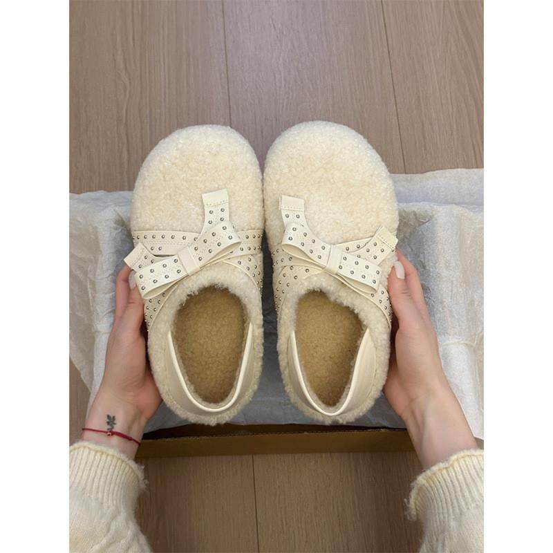 可爱蝴蝶结平底勃肯鞋女2026年新款舒适百搭加绒保暖一脚蹬两穿棉,女鞋,勃肯鞋/软木鞋,淘宝优惠券,粉丝福利购,淘宝优惠卷