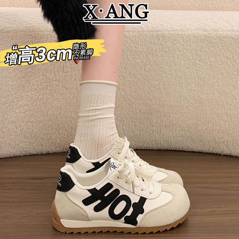 真皮德训鞋女款2026春夏季新款鞋子女软底不累脚休闲运动鞋阿甘鞋