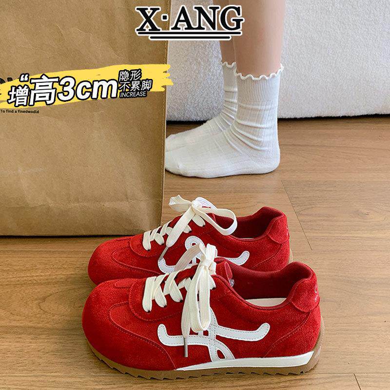 爆款真皮德训鞋子女鞋2026春夏季新款软底不累脚阿甘鞋休闲运动鞋