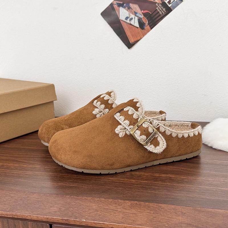 复古内增高刺绣勃肯拖鞋女外穿2026年新款加绒保暖一脚蹬包头拖鞋,女鞋,其他拖鞋,淘宝优惠券,粉丝福利购,淘宝优惠卷