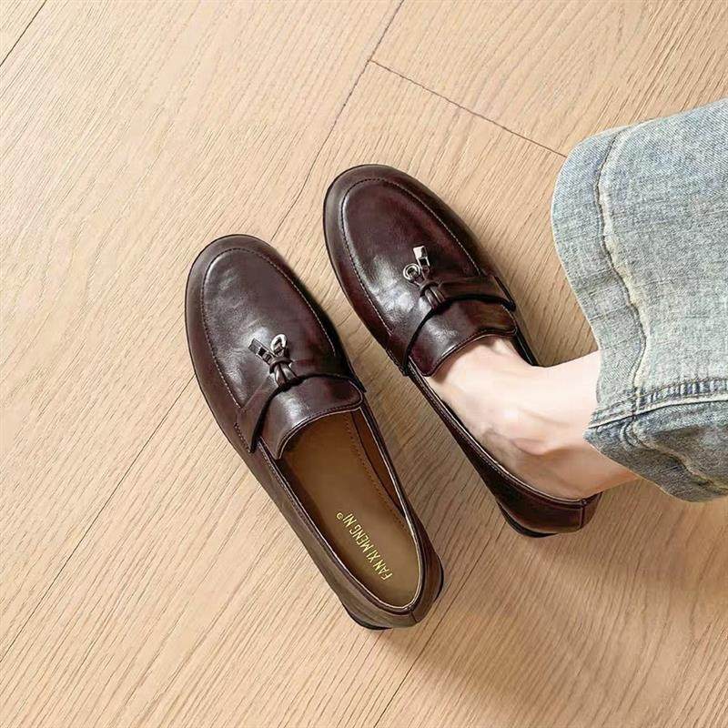 法式小香风锁扣乐福鞋女2026年新款一脚蹬配裙子百搭通勤小皮鞋,女鞋,乐福鞋（豆豆鞋）,淘宝优惠券,粉丝福利购,淘宝优惠卷