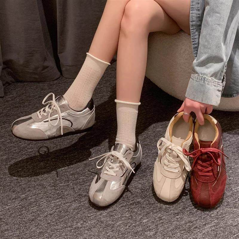 复古撞色拼接平底德训鞋女2026年新款百搭显脚小休闲运动阿甘鞋,女鞋,德训鞋,淘宝优惠券,粉丝福利购,淘宝优惠卷