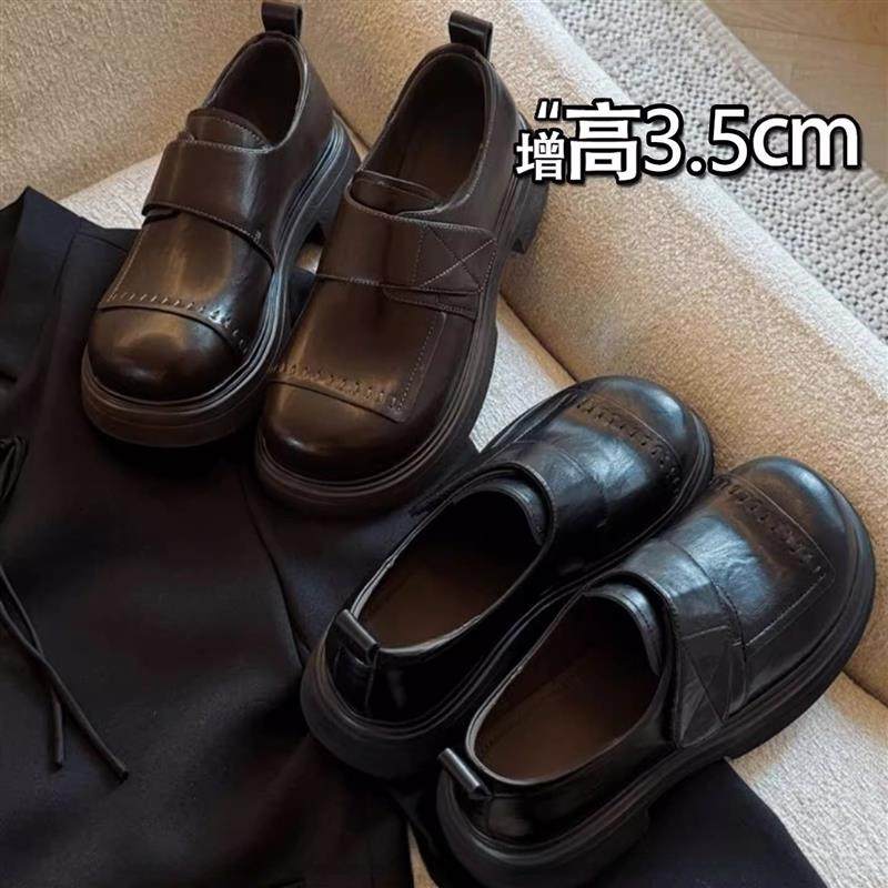 英伦风复古魔术贴厚底乐福鞋女2026年新款一脚蹬百搭通勤小皮鞋,女鞋,乐福鞋（豆豆鞋）,淘宝优惠券,粉丝福利购,淘宝优惠卷