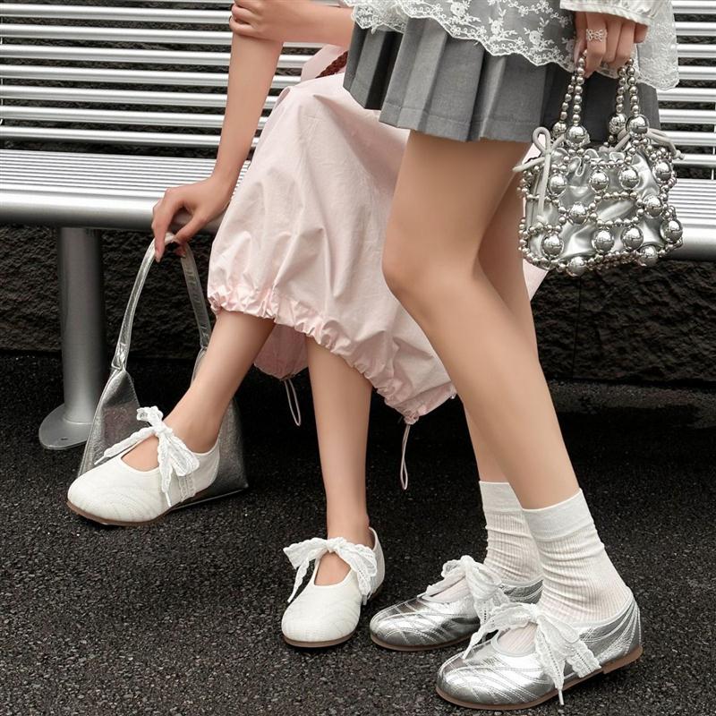 芭蕾风蝴蝶结浅口玛丽珍鞋女2025新款舒适轻便时尚百搭平底阿甘鞋