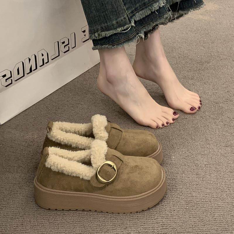 勃肯加绒厚底雪靴鞋女2026冬季新款加厚绒保暖毛毛乐福鞋雪地棉鞋,女鞋,勃肯鞋/软木鞋,淘宝优惠券,粉丝福利购,淘宝优惠卷