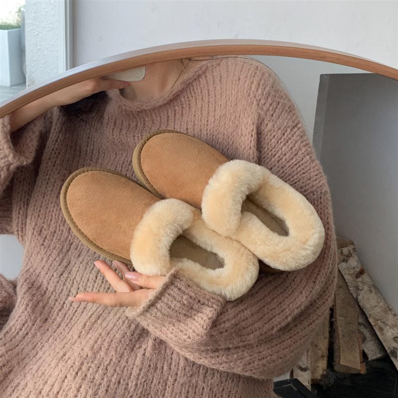 葡萄妈studiolee 低帮保暖加绒加厚皮毛一体毛毛雪地靴女秋冬2025