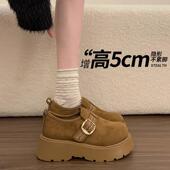 懒人单鞋 厚底增高全包舒适勃肯鞋 复古一脚蹬勃肯鞋 新款 女2026春季