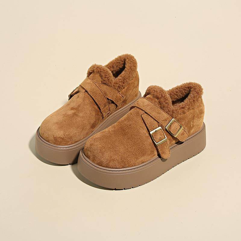 厚底全包勃肯鞋女2026冬季新款加绒加棉一脚蹬乐福棉鞋毛毛雪地靴,女鞋,勃肯鞋/软木鞋,淘宝优惠券,粉丝福利购,淘宝优惠卷