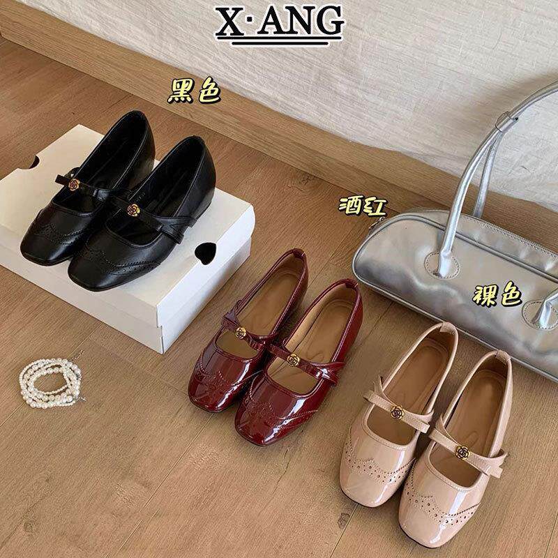 牛皮版内增高女鞋玛丽珍鞋2026春季新款芭蕾舞鞋配裙子软底单鞋子