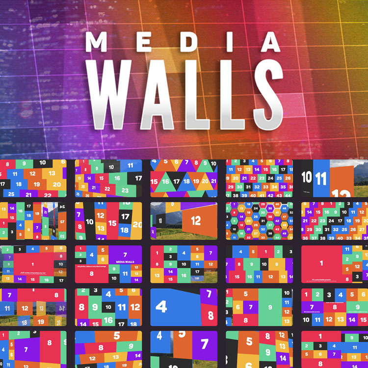 FCPX插件Media Walls多画面组合排版动态分屏视频墙动画预设28个