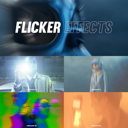 FCPX插件Flicker Effects画面闪烁棱镜模糊毛刺抖动效果预设15个