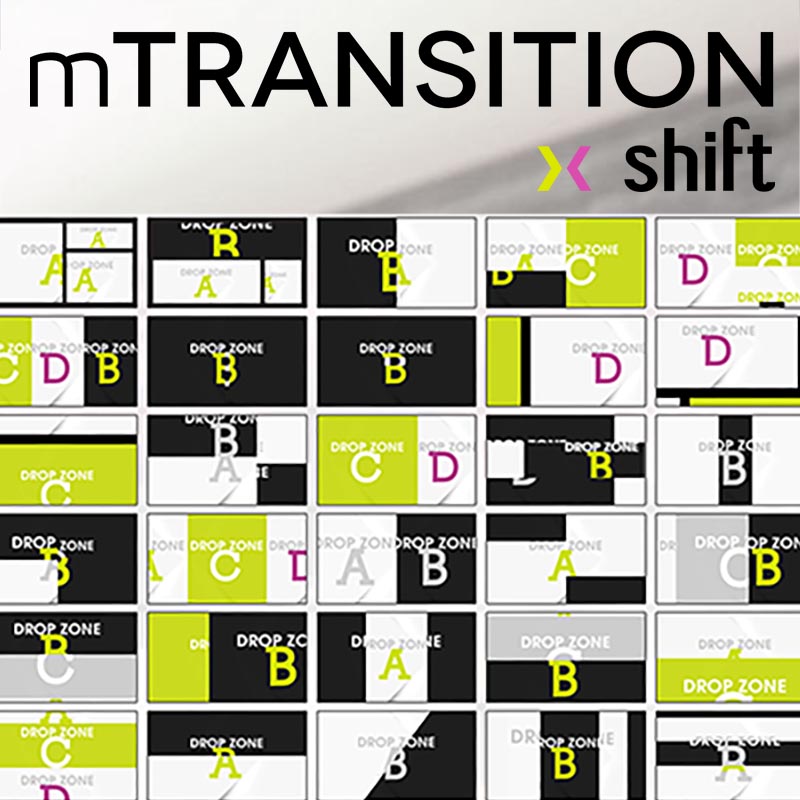 FCPX插件mTransition Shift推拉分屏切割动画转场预设50个